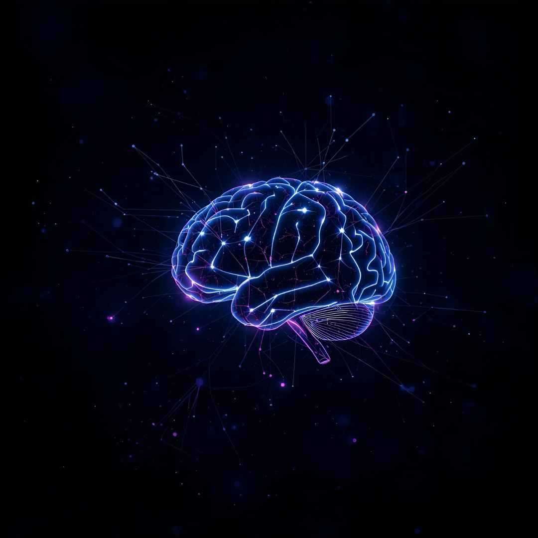 Abstract brain circuit illustration